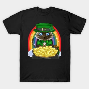 Siamese Cat Leprechaun St Patricks Day T-Shirt